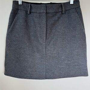 Gray Wool Blend Mini Skirt
